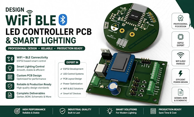 design wifi ble led controller pcb and smart lighting