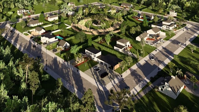 3d residential project development,property housing design,real estate rendering