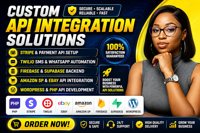 do any API integration for stripe twilio ebay amazon sp wordpress PHP firebase