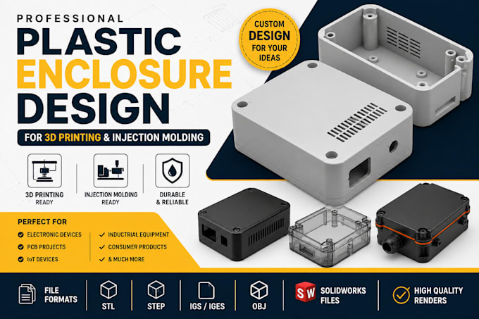 design plastic enclosures for 3d printing and injection molding