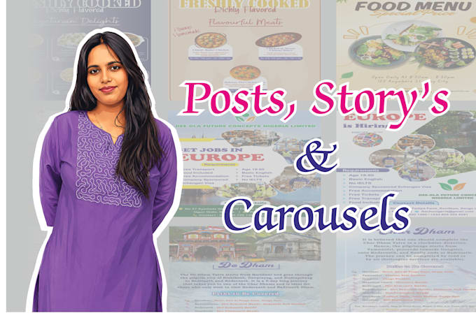 make stylish post and carousel design for your restaurant