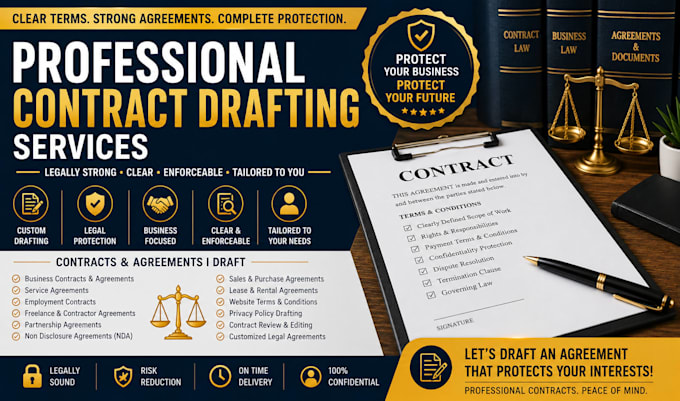 draft legally structured contracts for business protection and compliance