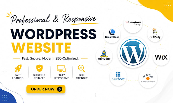 hostinger bluehost godaddy siteground hostgator wix wordpress website design