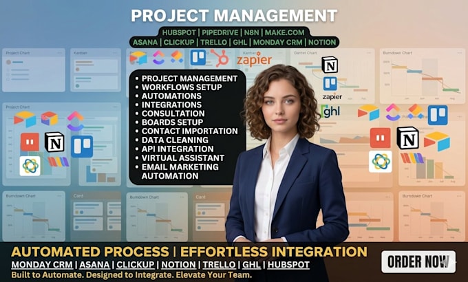 monday com project management monday crm make com automation click up suitedash