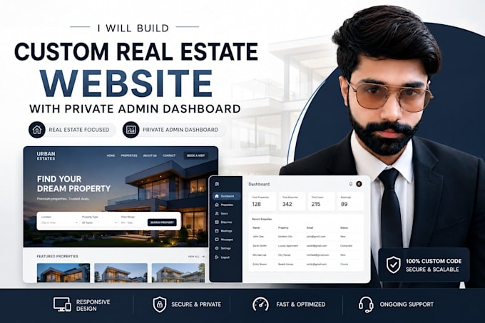 build a custom real estate website with admin dashboard
