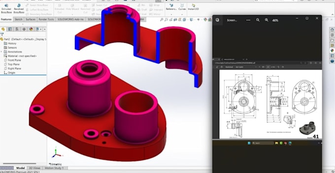 recreate solidwok industrial machine part engineering cad models for manufacture