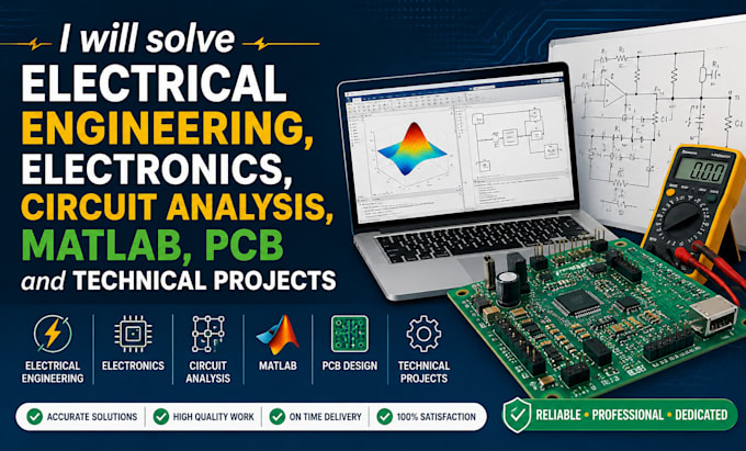 Solve electrical engineering, electronics, circuit analysis, matlab ...