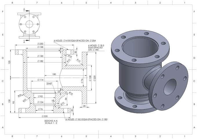 create 2d and 3d mechanical drawings in solidworks