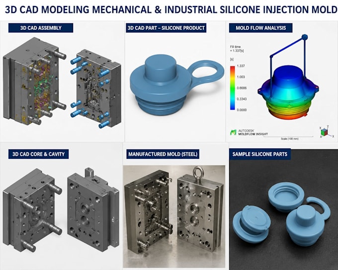 do 3d cad modeling mechanical and industrial silicone injection mold