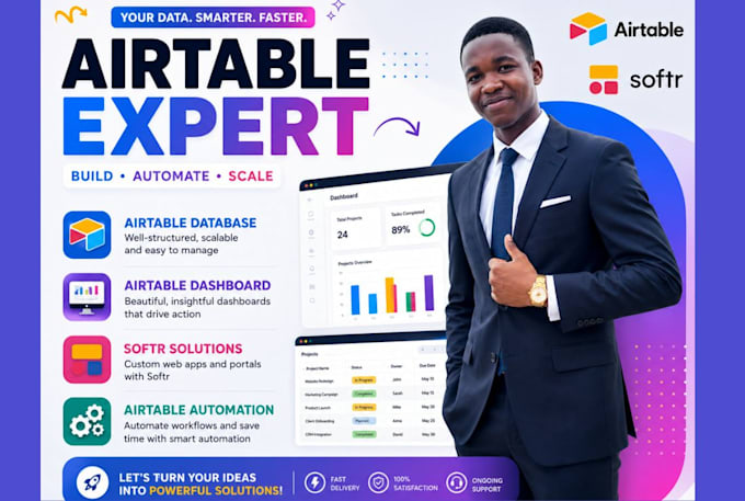 build airtable database dashboard softr app automation as airtable expert ghl