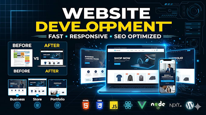 do custom full stack web development and design