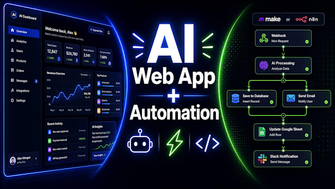 create your ai powered web app and automation system using lovable and make
