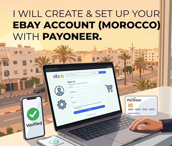 create and set up your ebay seller account moroccan account with payoneer