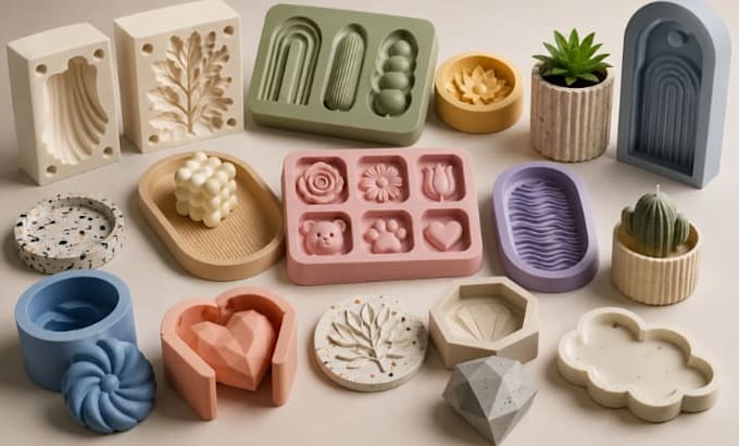 create 3d plastic mold design, silicon, injection mold slipcasting 3d cad model