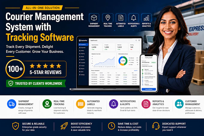 develop courier management system with tracking software
