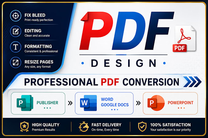 fix PDF files, add bleed, resize pages and convert editable documents
