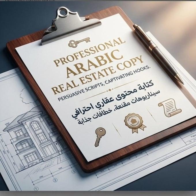 write catchy arabic real estate scripts and hooks
