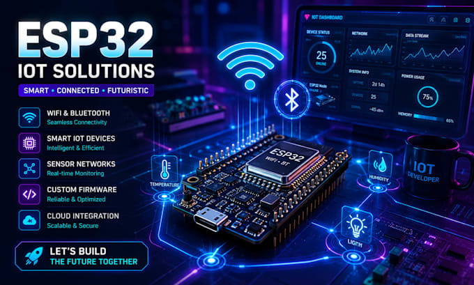 design esp32iot pcb with wifi bluetooth and firmware