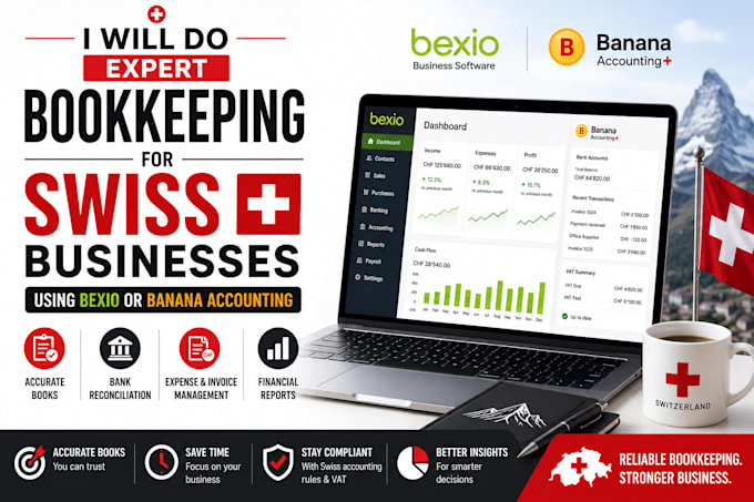 do swiss bookkeeping using bexio or banana accounting