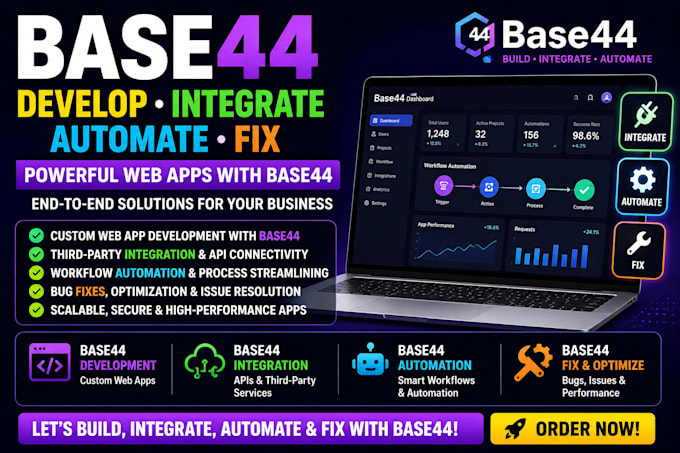develope base 44 app base 44 integration base 44 automation web app fix base44