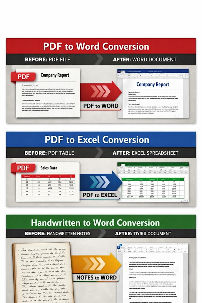 do perfect PDF to word and PDF to excel data entry conversion