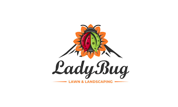 design artwork creative ladybug logo for lawn service