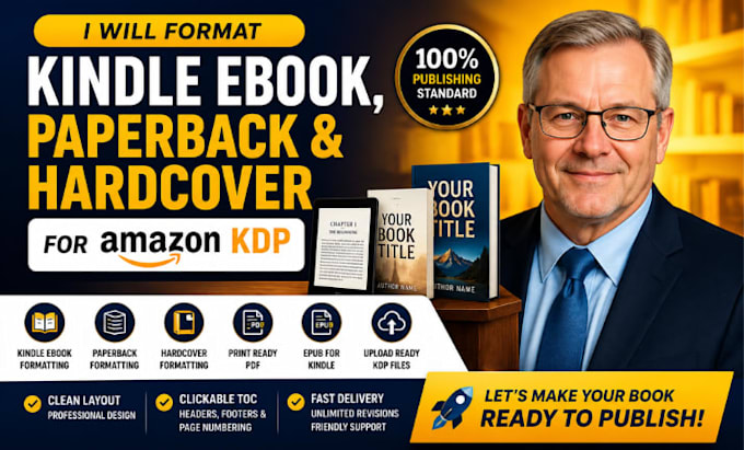 format kindle ebook, paperback and hardcover for amazon KDP