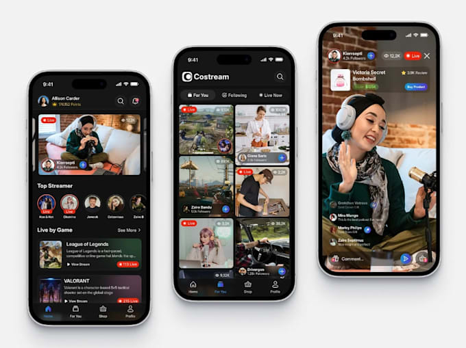 develop live streaming app, video streaming app, video conference app, music app
