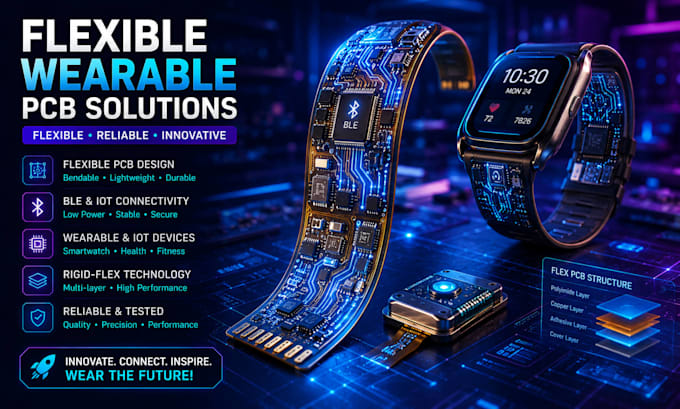 create wearable flex pcb and rigid flex electronics design
