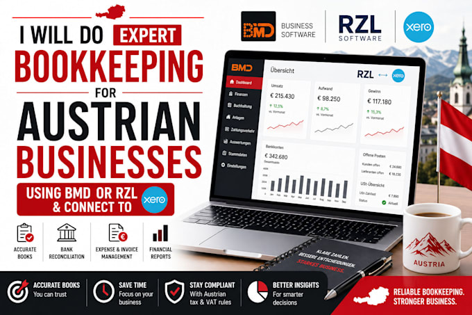 do austrian bookkeeping using bmd or rzl with xero