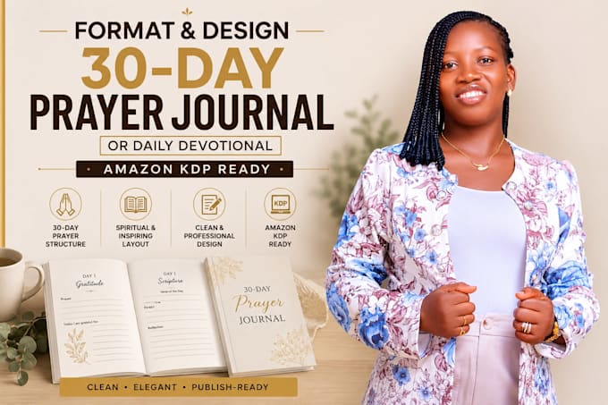 Format and design a 30 days prayer journal or daily devotional amazon ...