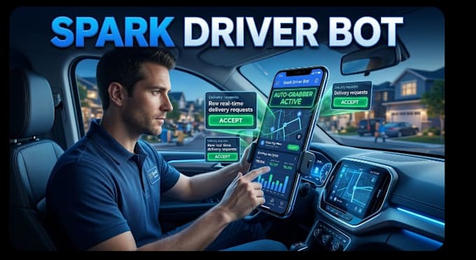 develop spark driver bot, spark auto grabber bot, delivery driver bot, spark API