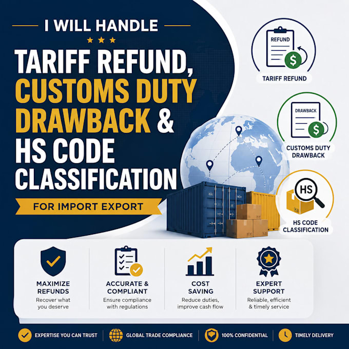 handle tariff refund, customs duty drawback and hs code classification