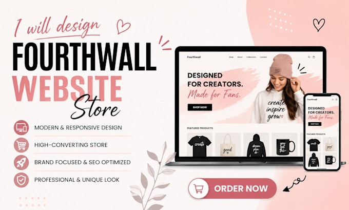 build fourthwall website ecommerce fourthwall merch store design creator website