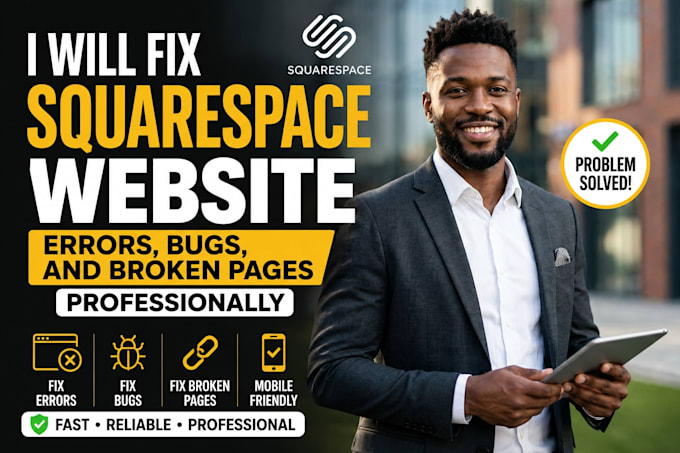 fix squarespace website errors and broken pages