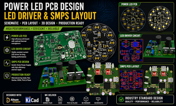 design power led pcb, led driver circuit, smps pcb layout for manufacturing