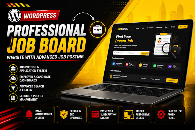 build a professional job board website with advanced job posting