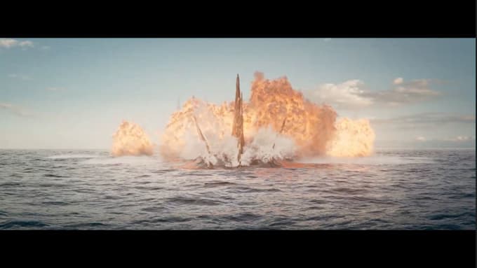vfx compositing, vfx explosion, smoke, gun shot, destruction, rain, war, fire