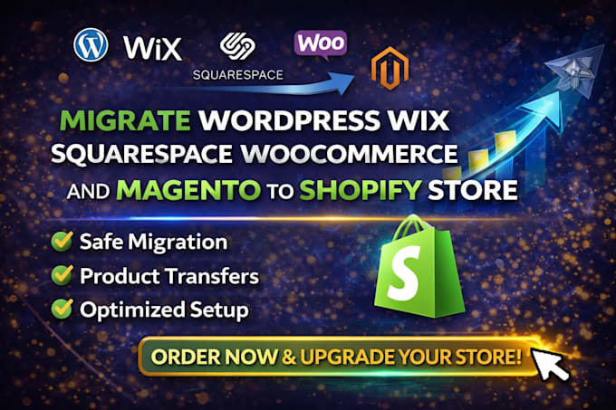 do migrate wordpress wix squarespace woocommerce and magento to shopify store