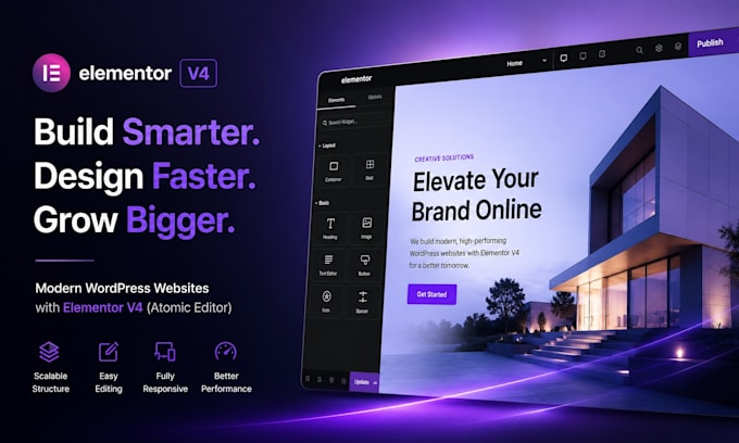 build scalable wordpress website with elementor v4 atomic editor
