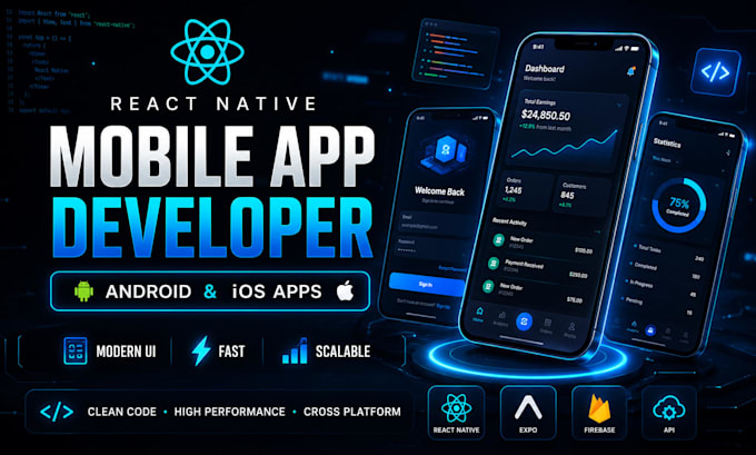 create a futuristic mobile app UI and full react native app