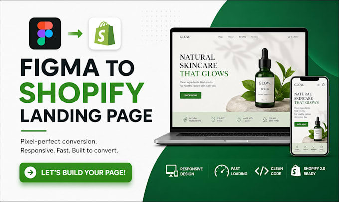 figma to responsive shopify landing page