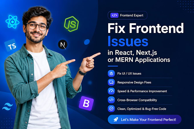 fix frontend issues in react nextjs or mern applications