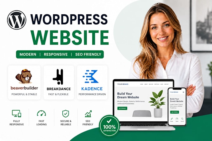 do wordpress website on beaver builder, breakdance, kadence