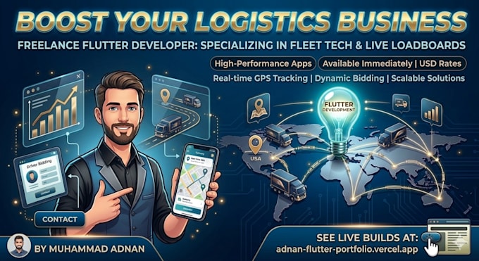 develop custom logistics app, fleet management, or loadboard in flutter