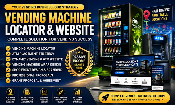 build vending machine locator website atm placement proposal lease agreement crm