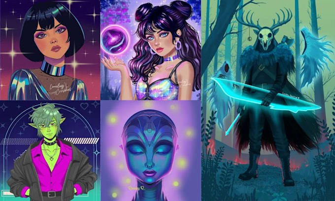 draw a stylized fantasy character or oc, dnd character