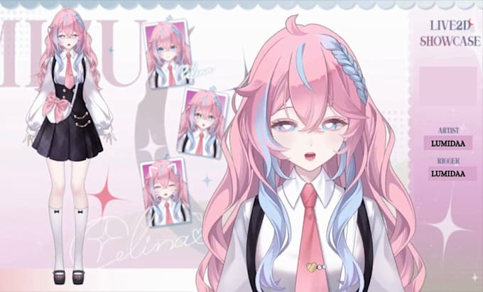 create 2d vtuber model, vtuber rigging , vtuber model, live2d character