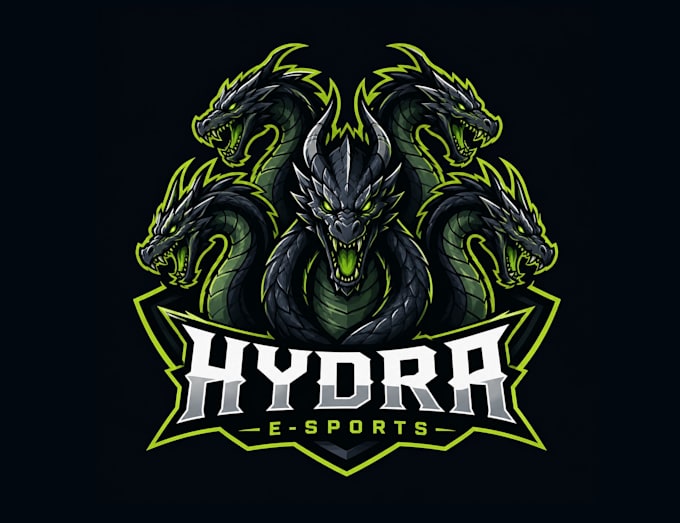 make new style hydra dragon e sport mascot logo within 1 day