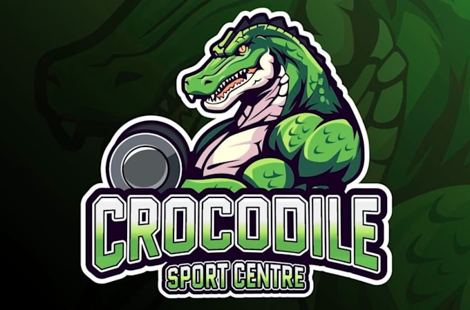 draw awesome crocodile mascot logo with express deliver